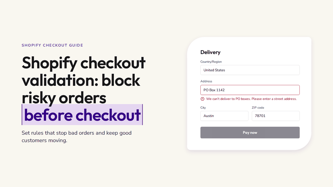 Shopify Checkout Validation