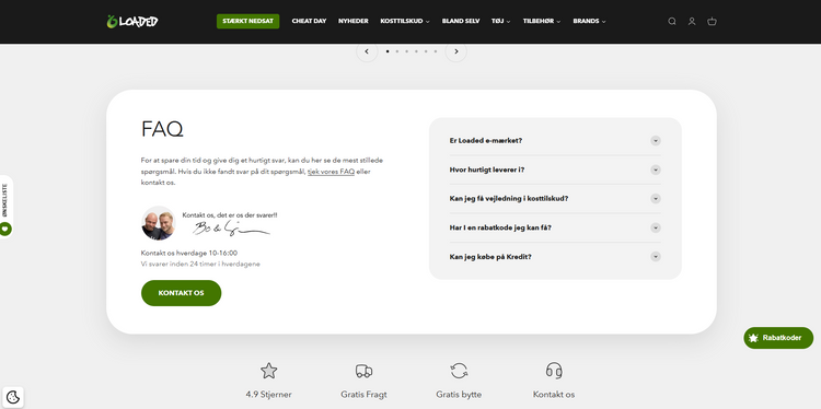 LoadedShop (Denmark) Screen
